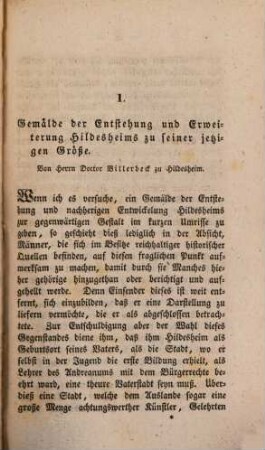 Mittheilungen geschichtlichen und gemeinnützigen Inhalts : e. Zeitschr. für d. Fürstenthum Hildesheim u. d. Stadt Goslar. 1, 1. 1832