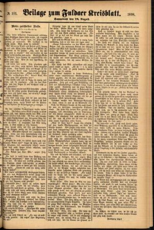 Zweite Ausgabe vom Samstag, den 27. August 1898.