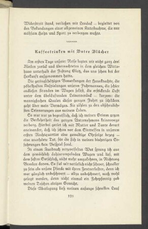 Kaffeetrinken mit Vater Blücher
