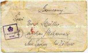 Kriegsgefangenenpost aus britischer Kriegsgefangenschaft im Lager 67 PW Camp, Sandyhillock-Camp - Personenkonvolut