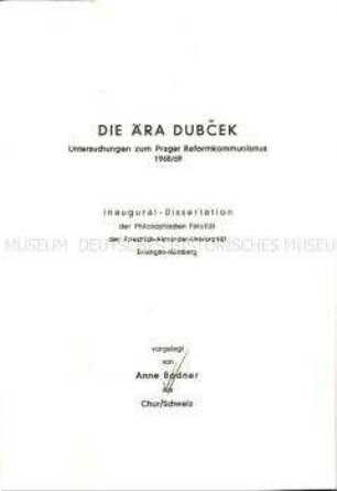 Dissertation zum Prager Reformkommunismus 1968/69