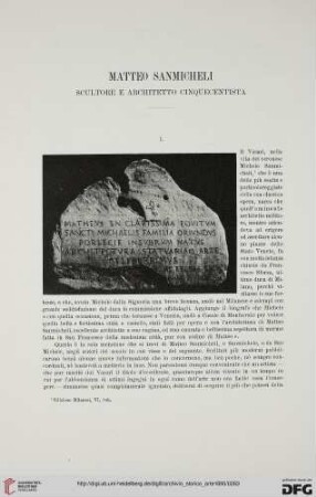 Ser.2: Matteo Sanmicheli : scultore e architetto cinquecentista