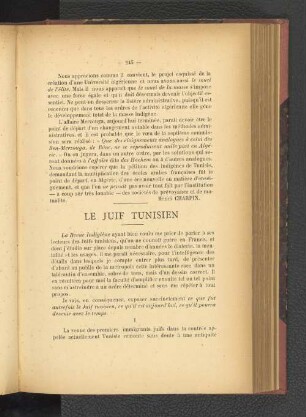 Le Juif Tunisien.