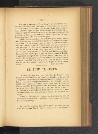 Le Juif Tunisien.