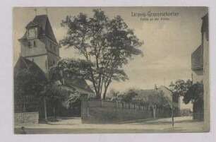 Leipzig-Grosszschocher. Partie an der Kirche.