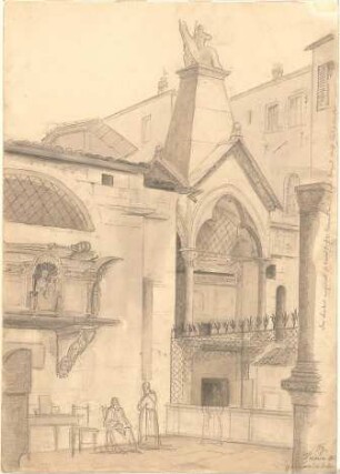 Gärtner, Friedrich von; Reisezeichnungen - Verona (Perspektive)