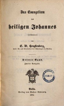 Das Evangelium des heiligen Johannes, 3
