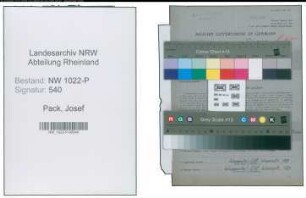 Entnazifizierung Josef Pack , geb. 01.12.1904 (Maler)