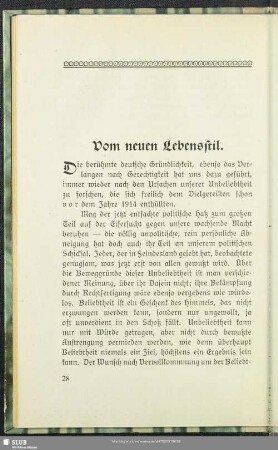 Vom neuen Lebensstil