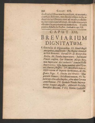 Caput XVI. Breviarium Dignitatum.