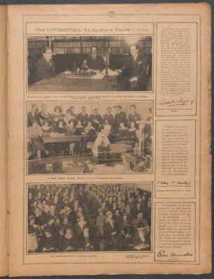 Vida universitaria.- La Facultad de Filosofía y Letras