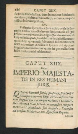 Caput XIIX. De Imperio Majestatis In res Humani Juris.