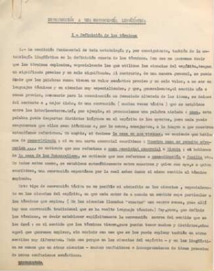 Metodología de la lingüística : Kursmaterial