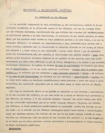 Metodología de la lingüística : Kursmaterial