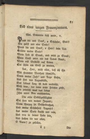 Lied eines iungen Frauenzimmers.