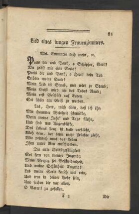 Lied eines iungen Frauenzimmers.