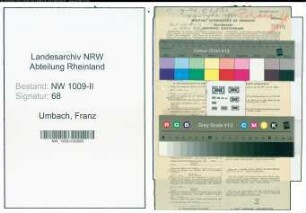 Entnazifizierung Franz Umbach , geb. 23.07.1888 (Kaufmann)