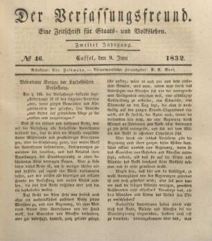 № 46. Cassel, den 9. Juni 1832.