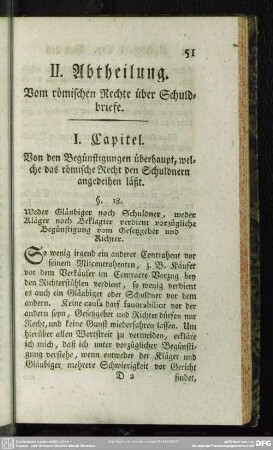 II. Abtheilung. Vom römischen Rechte über Schuldbriefe