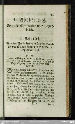 II. Abtheilung. Vom römischen Rechte über Schuldbriefe