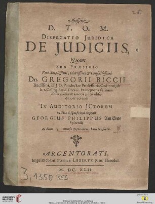 Disputatio Iuridica De Iudiciis