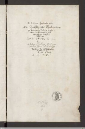 Meditationes sacrae, deutsch - Cod.theol.et.phil.fol.308