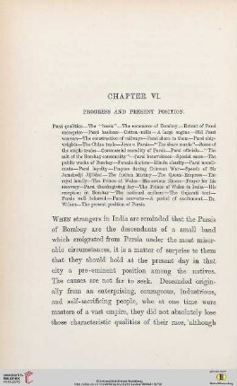 Chapter VI : Progress and Present Position