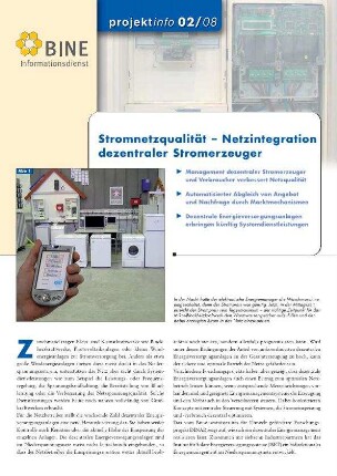 Integration dezentraler Stromerzeuger ins Stromnetz.