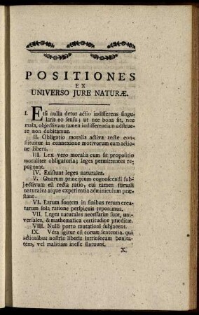 Positiones Ex Universo Jure Naturæ