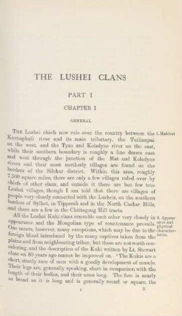 Part I. The Lushei Clans