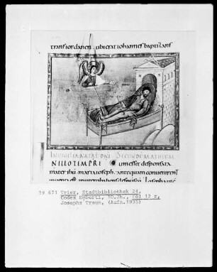 Codex Egberti — Traum Josephs, Folio 12recto