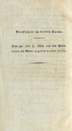 Druckfehler im dritten Bande