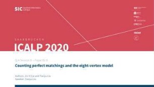 Counting perfect matchings and the eight-vertex model: Q/A Session B - Paper B1.B