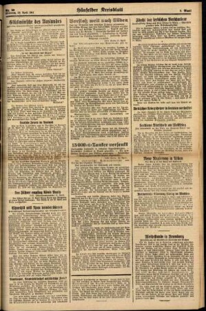 Zweite Ausgabe vom Mittwoch, den 23. April 1941.