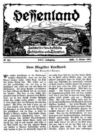 No. 20, 17. Oktober 1908