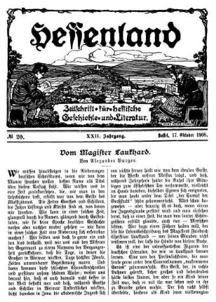 No. 20, 17. Oktober 1908
