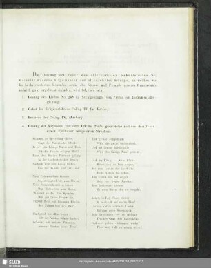 [Programmablauf der Feier]