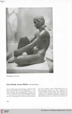 52: Fritz Klimsch, neuere Werke