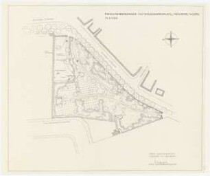 Überwasserfriedhof mit Kinderspielplatz, Münster: Grundriss 1:500