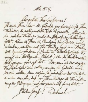 Brief an Stefan Großmann