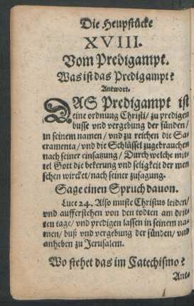 XVIII. Vom Predigampt.