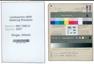 Entnazifizierung Wilhelm Klingen , geb. 09.11.1914 (Polizist)