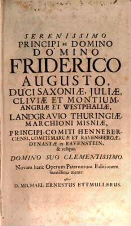Michaelis Ettmulleri, Philos. & Medic. D. hujusque in Alma Lipsiensi Prof. Publ. ... Opera Medica Theoretico-Practica, 1