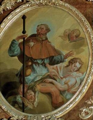 Seitenaltar, Oberbild: Heiliger Rochus