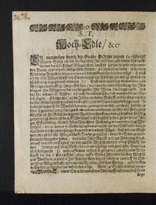 [Strittiges Wechselgeschäft im Jahr 1694]