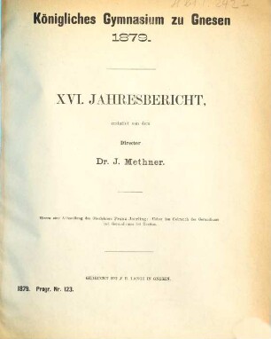 Jahresbericht : über das Schuljahr ..., 1878/79