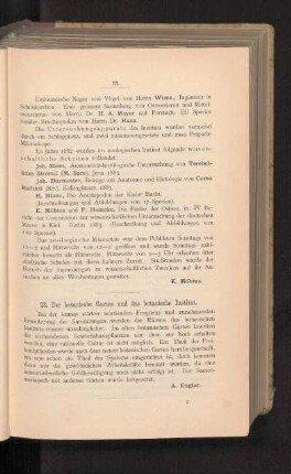 23. Der botanische Garten und das botanische Institut.
