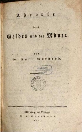 Theorie des Geldes und der Münze