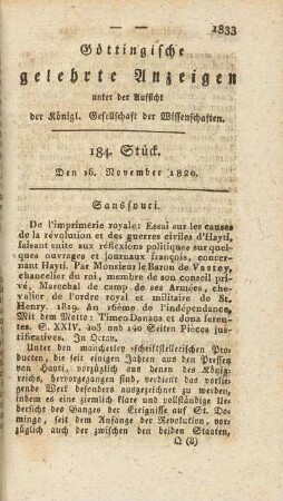 1820, 184: Stück