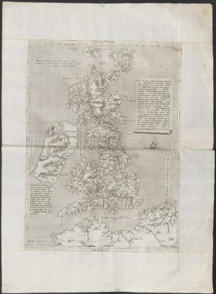 Britannia Insula Quae Duo Regna Continet Angliam Et Scotiam Cum Hibernia Adiacente